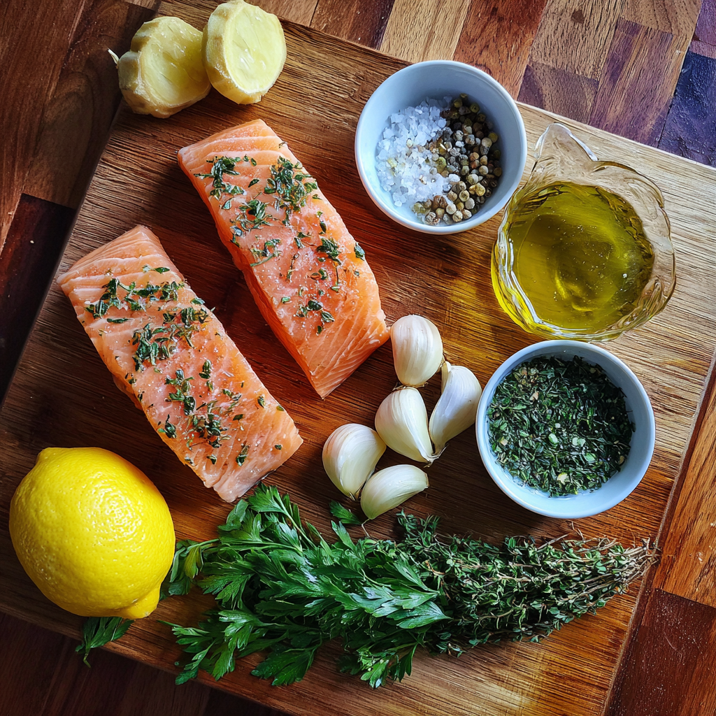 ingredients for baked salmon recipe