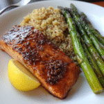 served baked salmon recipe with sides