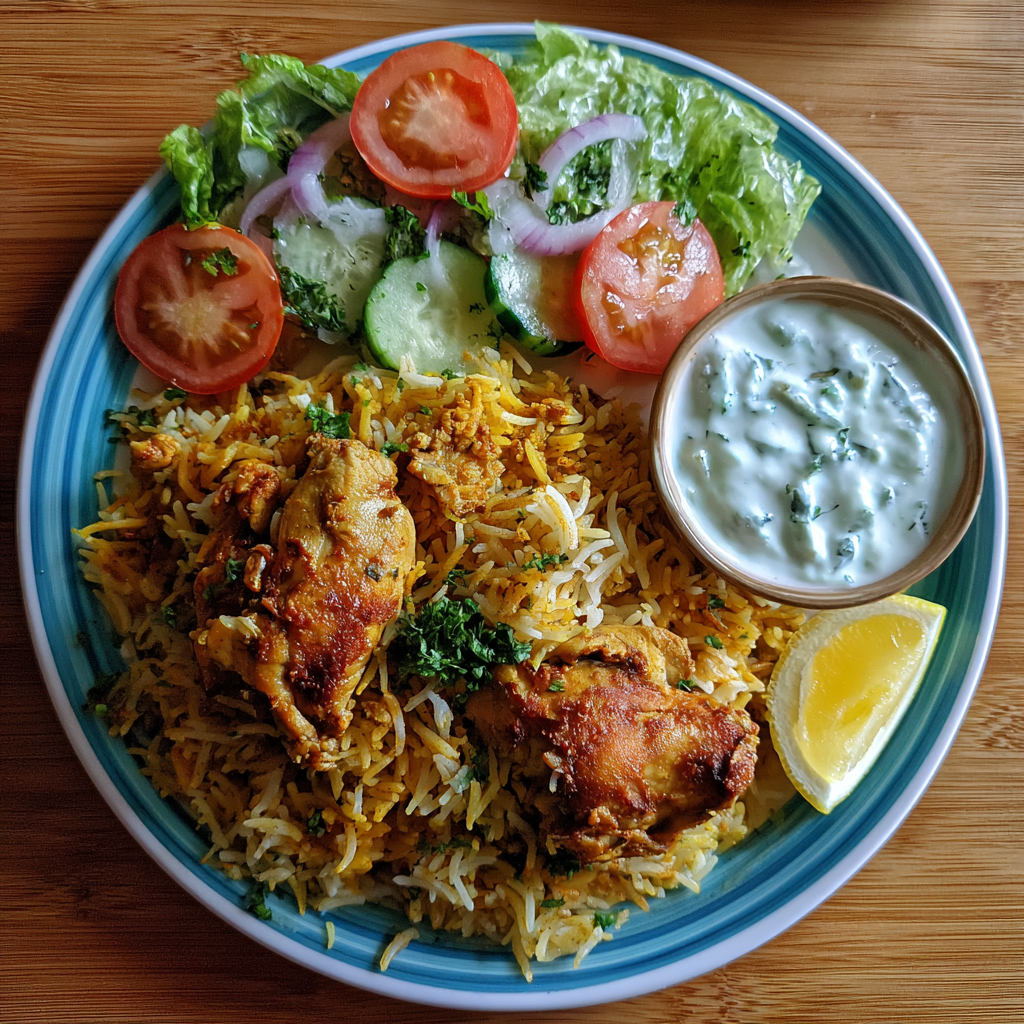 Chicken Biryani Recipe with raita