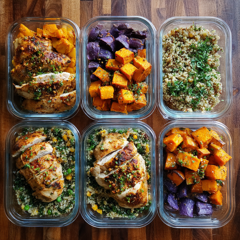 Gluten and dairy free meal prep in containers
