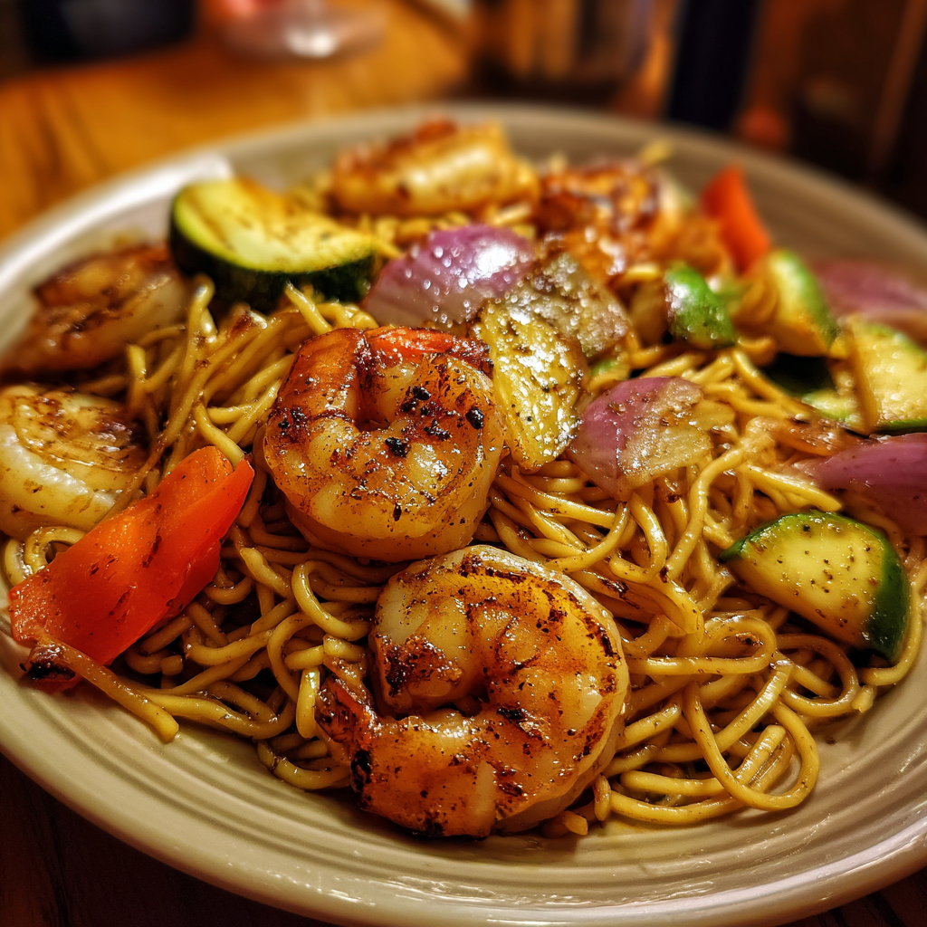 hibachi-noodles-pairings.jpg Hibachi noodles with shrimp and vegetables