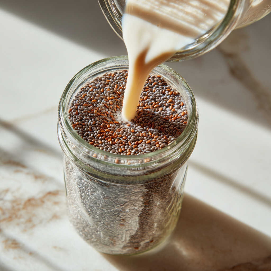 chia pudding recipe almond milk step