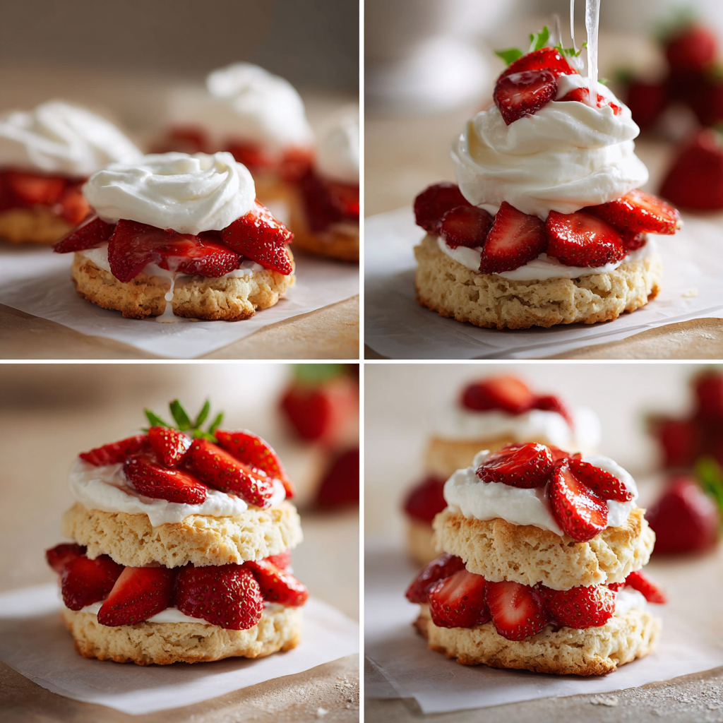 assembling strawberry shortcake step-by-step